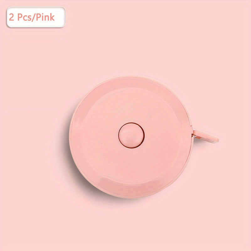 2pcs Pink Green 60 inch Soft Tape Measure Double Scale Body Measurement Tool