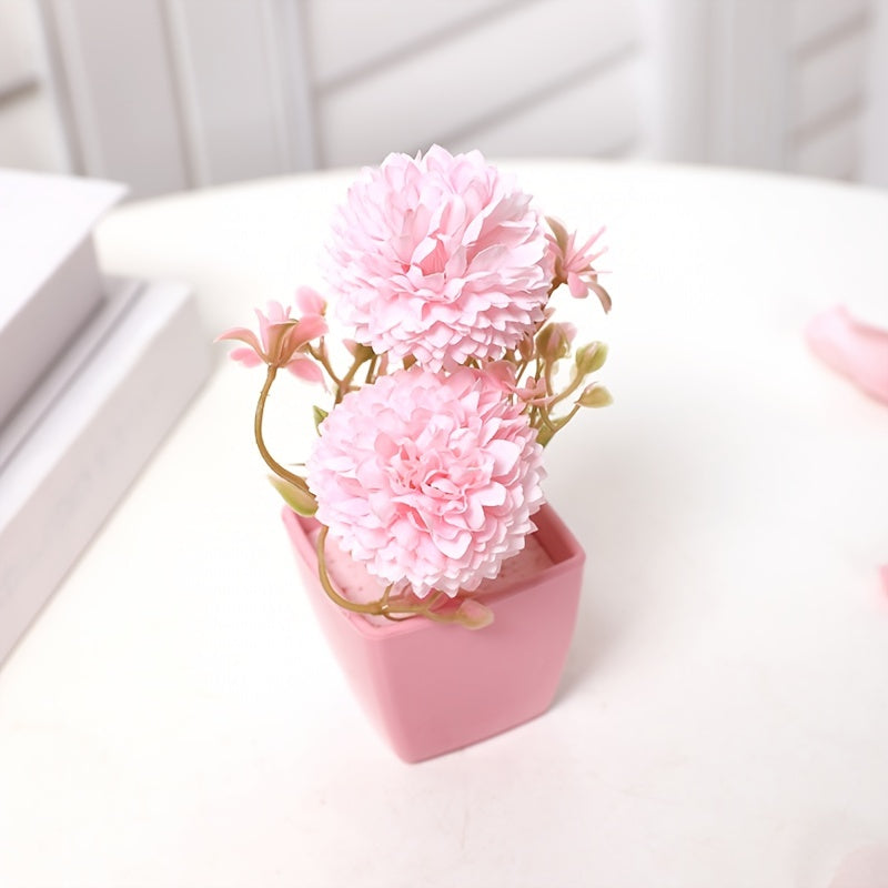 5pcs Mini Artificial Potted Flower Plant Plastic Desktop Window Decoration