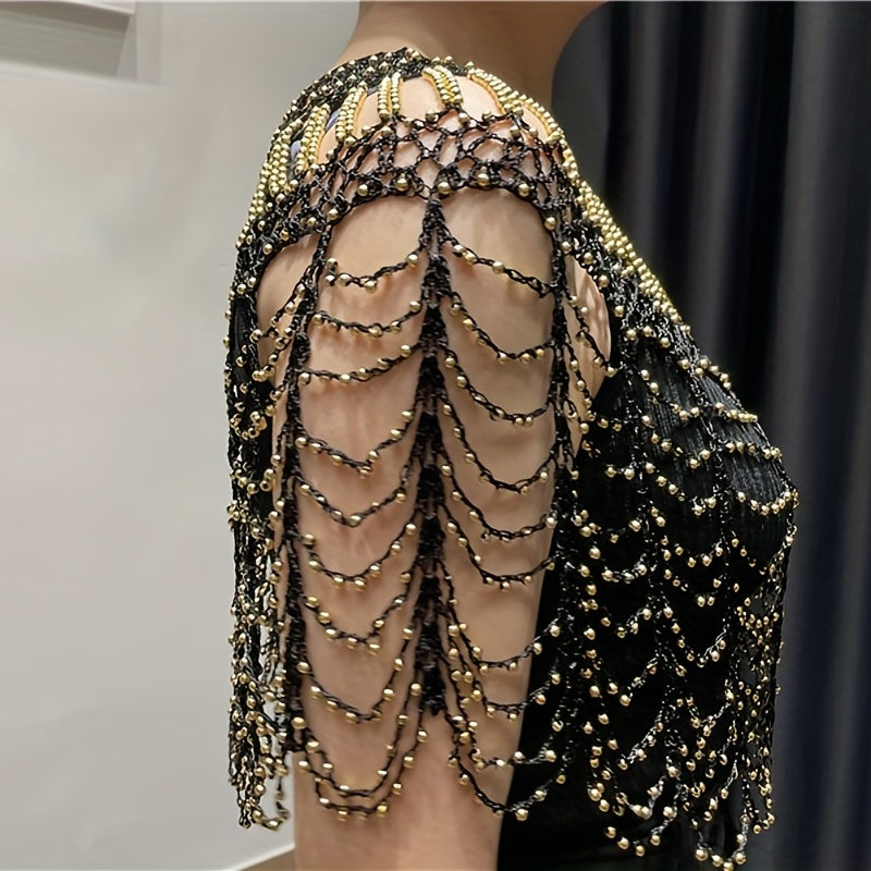 1920s Vintage Beaded Tassel Fishtail Wrap