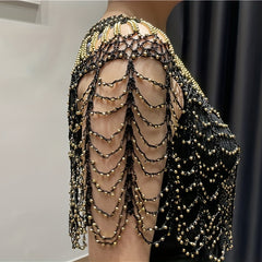 1920s Vintage Beaded Tassel Fishtail Wrap