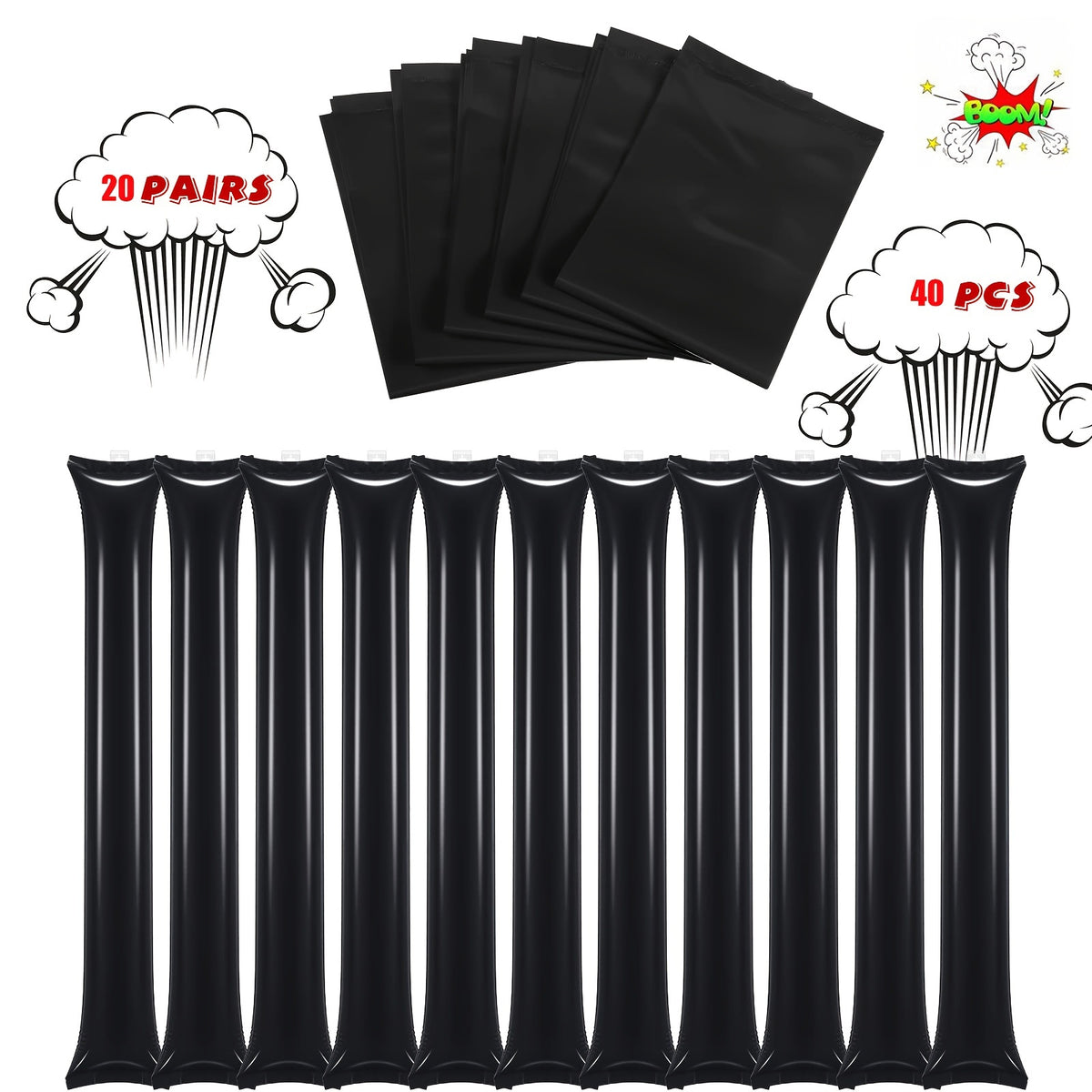 40pcs Inflatable Cheerleading Sticks Basketball Football Party