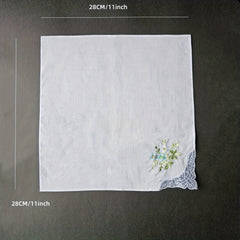 3PCS 60S Embroidered Handkerchief Lace Butterfly Wedding Hankies