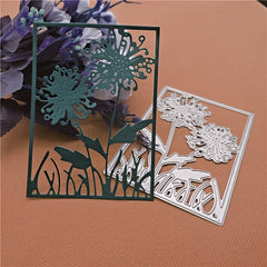 1pc Rectangle Flower Framed Metal Cutting Dies for Scrapbooking