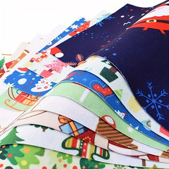 8pcs Christmas Print Non Woven Felt Fabric for Sewing Crafts 19cmx28cm