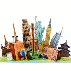 3D Pop Up Travel Card - Ideal for Road Trips & Holidays