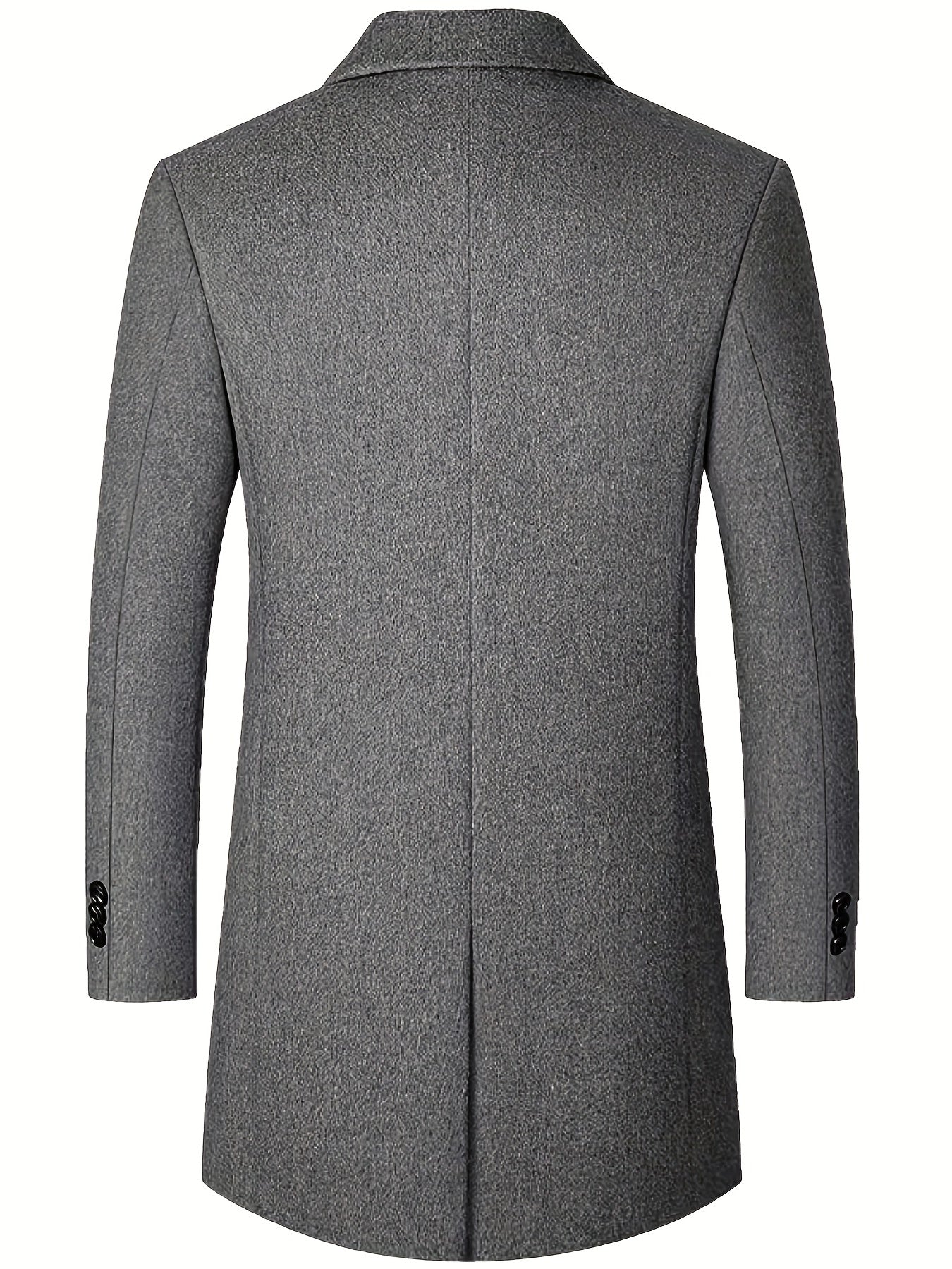 Men's Woolen Coat Single Breasted Casual Windbreaker Jacket