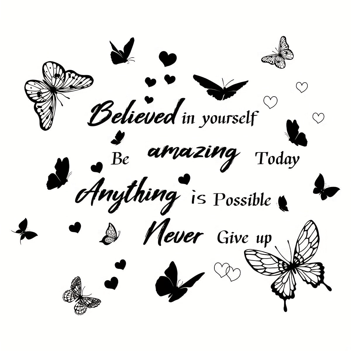 Inspirational Butterfly Wall Stickers Set