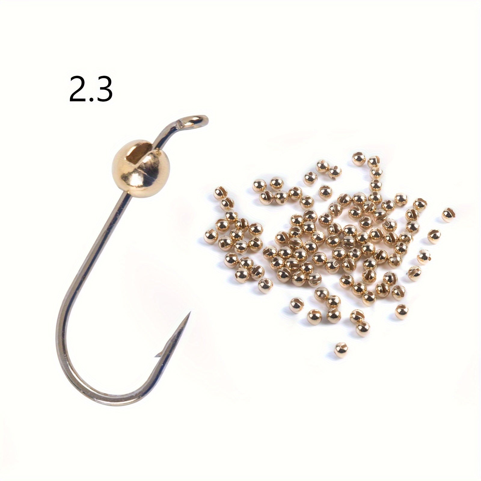 100Pcs Tungsten Fly Tying Beads High Golden Pore Beads Fishing Tackle