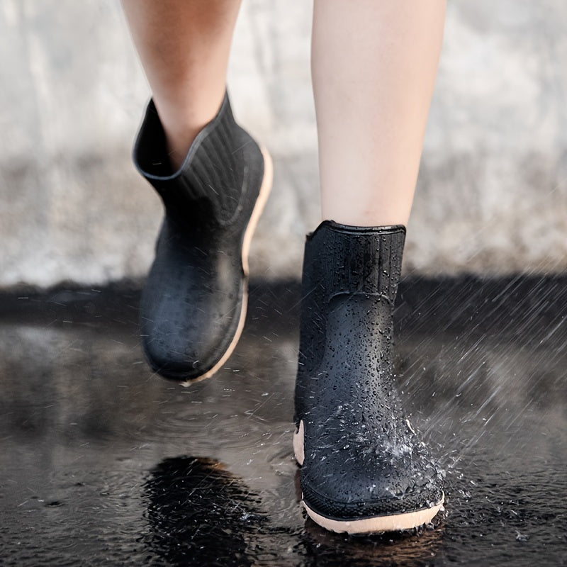 Women's Waterproof Rainboots Solid Mid Calf Boots