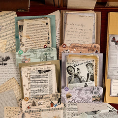 Vintage English Letters Newspaper Washi Stickers Pack - 24 Sheets