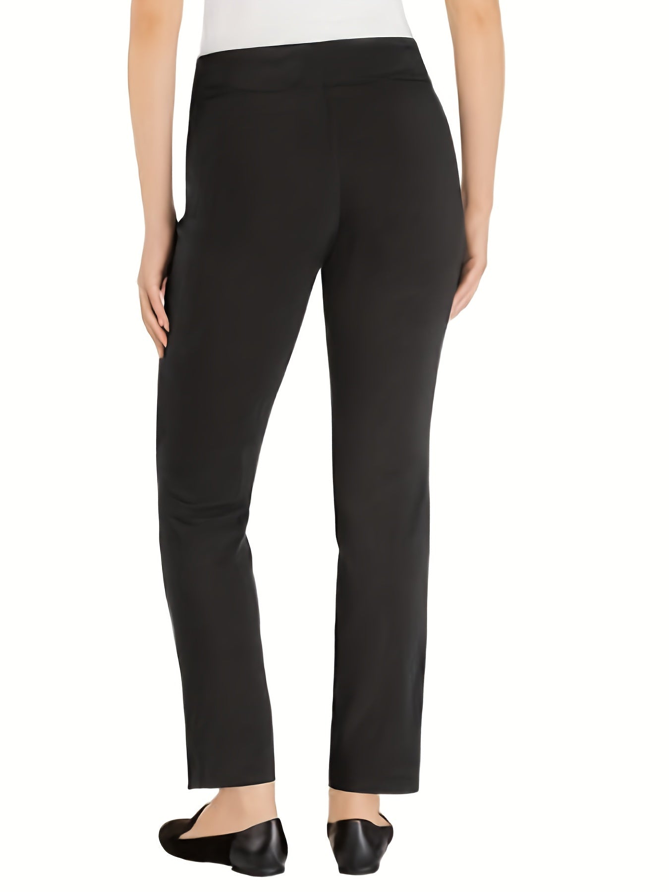  Solid High Rise Workwear Trousers