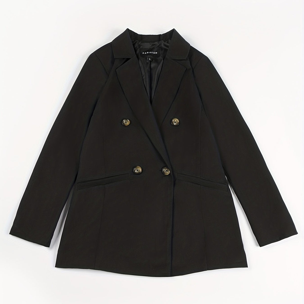 Lapel Neck Belted Double Breasted Blazer