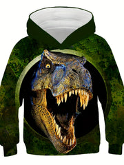 Boy's Fierce T Rex Graphic Hoodie 3D Print Hooded Sweatshirt