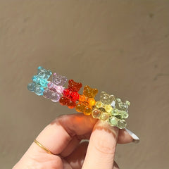 Rainbow Bear Hair Clip for Girls