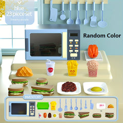 Kids Mini Kitchen Microwave Oven Set DIY Cooking Learning for Boys and Girls 3+
