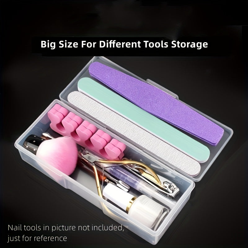 Clear Manicure Tool Box Nail Art Storage Organizer