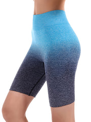 High Waisted Gradient Biker Shorts for Women - Yoga Sports Workouts