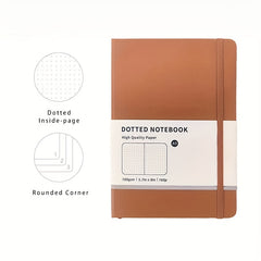 A5 Hardcover Dotted Line Notebook Brown Grey