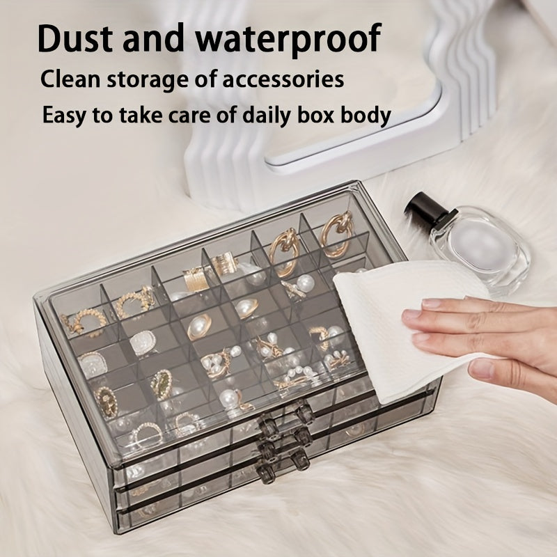 Mini Jewelry Storage Cabinet Transparent Dressing Table Box