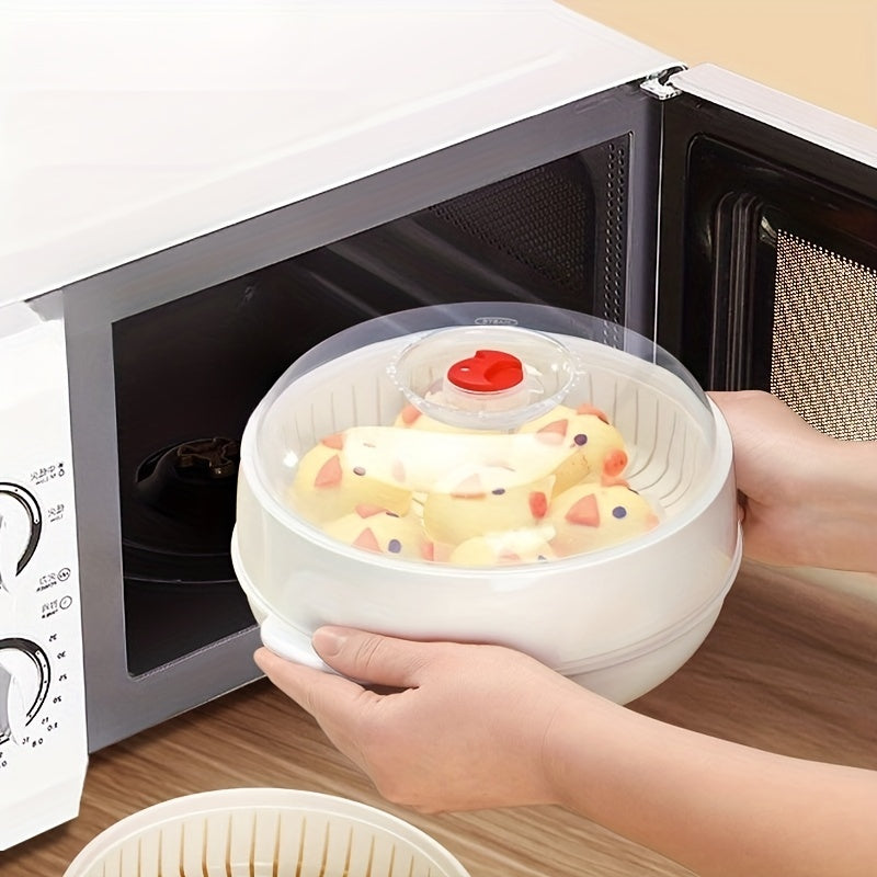 1pc Microwave Steamer Plastic Cooker For Kitchen Gadgets