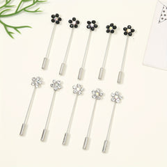 10pcs Colorful Flower Scarf Pin Rhinestone Turban Clip Hijab Shawl Brooch