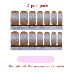 Gradient Glitter Nail Powder Vinyls Nail Stencil Set