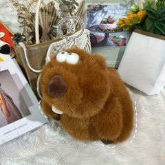 Cute Plush Mole Toy Soft Stuffed Animal Pink Nose Perfect Gift