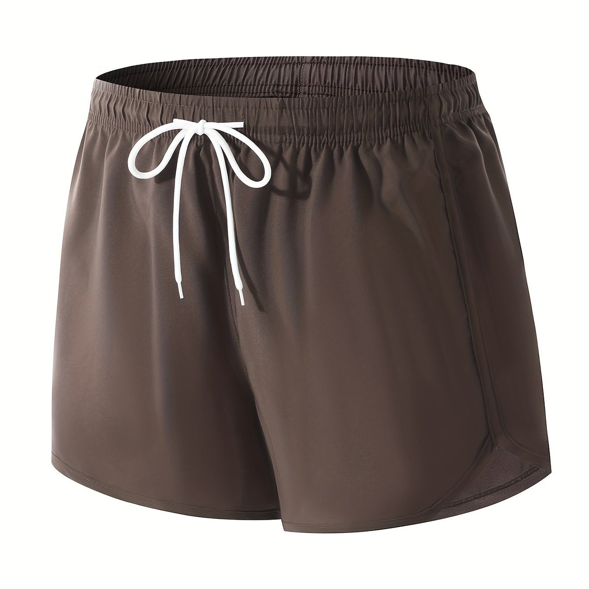 Men's Quick Dry Beach Shorts Solid Color Active Drawstring Fitness Gym Shorts