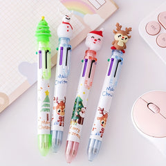 1pc Christmas 6 Ballpoint Pen Hand Account Marker Pen Student Prize Gift Pen