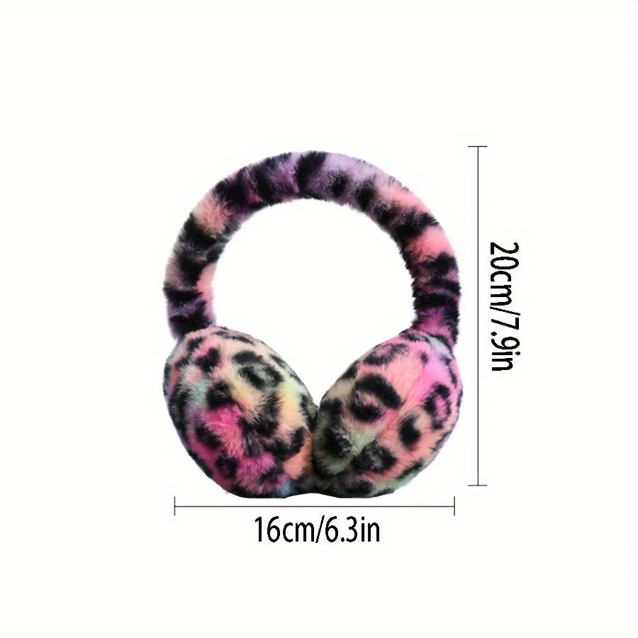 Leopard Print Ear Warmer Windproof Winter Hand Wash Holiday Theme