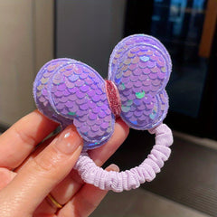 Colorful Butterfly Hair Tie Sparkle Hair Rope for Girls