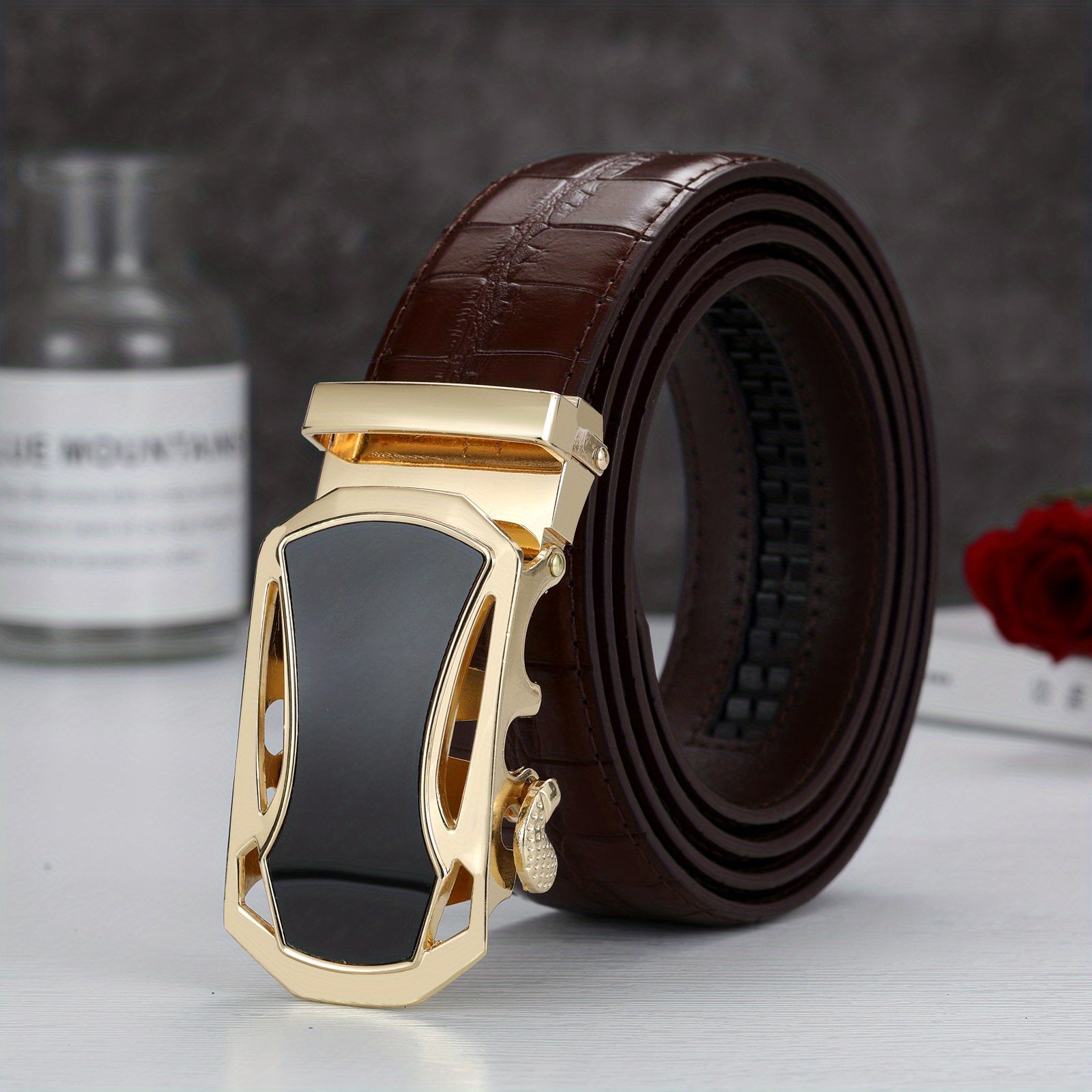 Men's Sports Coffee Automatic Buckle Waist Belt