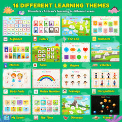 Dinosaur Themed Educational Busy Book with 32 Colorful Learning Activities