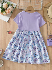 Girls Short Sleeves Princess Dress for Party Kids Summer Clothes