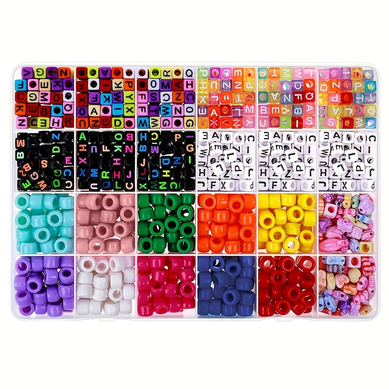 Friendship Bracelet Kit with String and Letter Beads, Three Layers