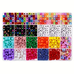 Friendship Bracelet Kit with String and Letter Beads, Three Layers