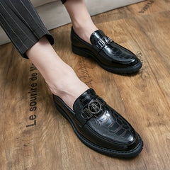Men's Low Heel Loafer Shoes Comfy Non slip Slip On Shoes