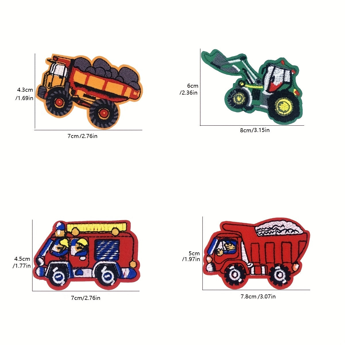 16pcs Truck Car Iron On Patches Sew On Embroidered Applique Repair Patch