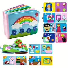 Washable Toddlers Busy Board 3D Baby Cloth Book Early Learning Education Toys