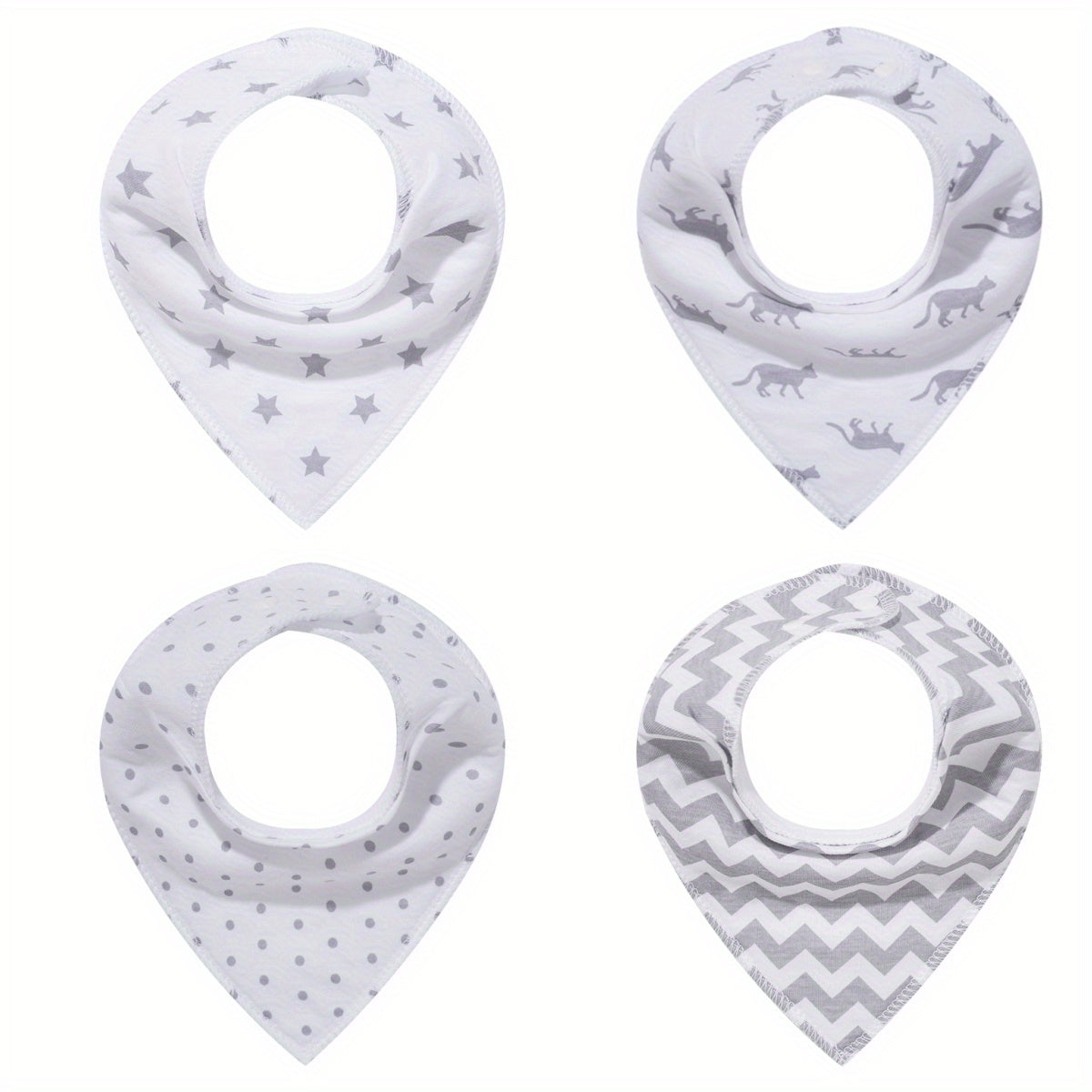 4pcs Baby Cotton Bandana Bibs for Drooling Teething