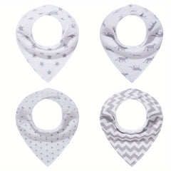 4pcs Baby Cotton Bandana Bibs for Drooling Teething