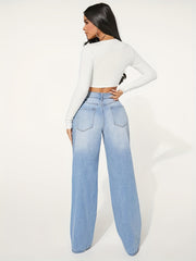 Distressed Casual Denim Pants Women's Jeans