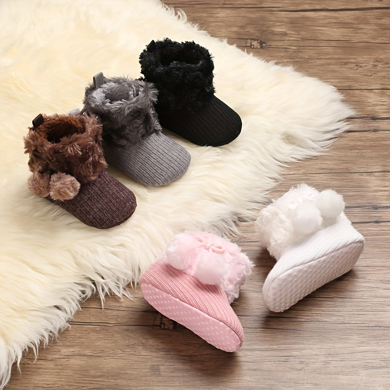 Baby Girls Soft and Warm Fleece Boots for Indoor Outdoor Walking Winter