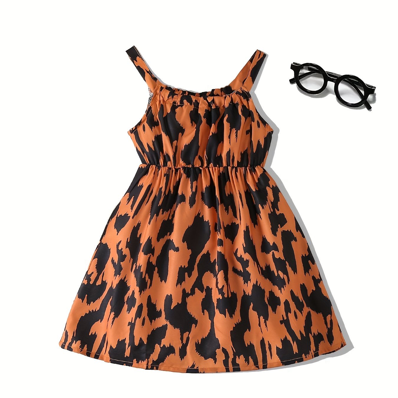 Toddler Girls Leopard Print Cami Dress for Party Beach Vacation