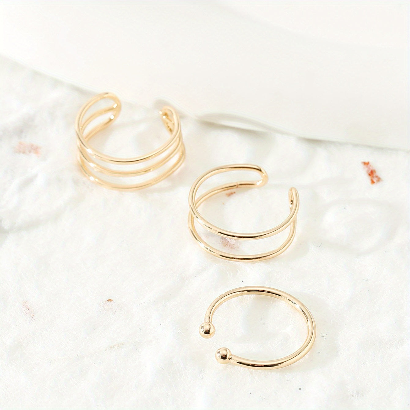 3 Pcs Metal Toe Ring Set for Ladies