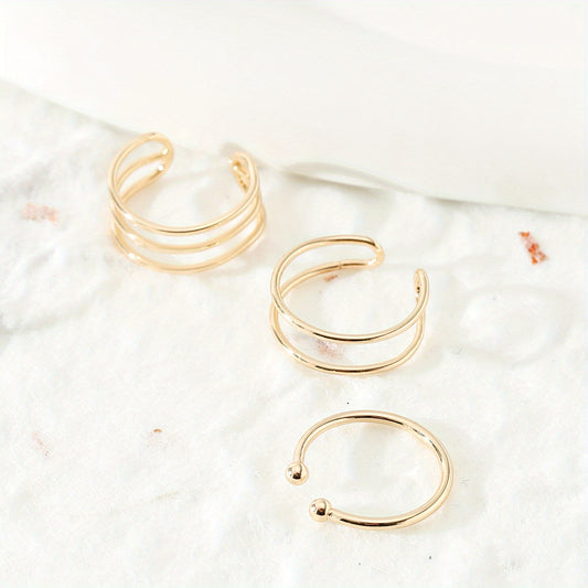 3 Pcs Metal Toe Ring Set for Ladies