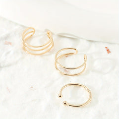 3 Pcs Metal Toe Ring Set for Ladies