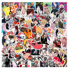 100 PCS CHAINSAW MAN Graffiti Stickers - Waterproof PVC Stickers