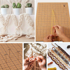 Cork Macrame Board Braiding Grid DIY Tool Reusable Macrame Cork Board