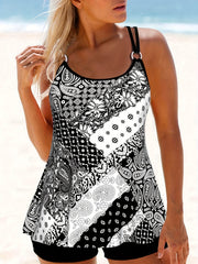  Paisley Print Boho Tankini Set